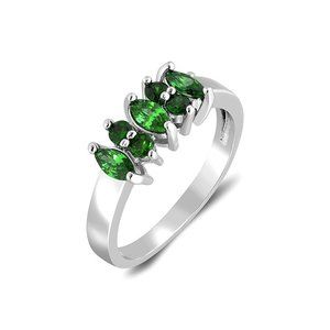 NWT Lab-Created Emerald & Silvertone Multi-Stone Ring- sz 8